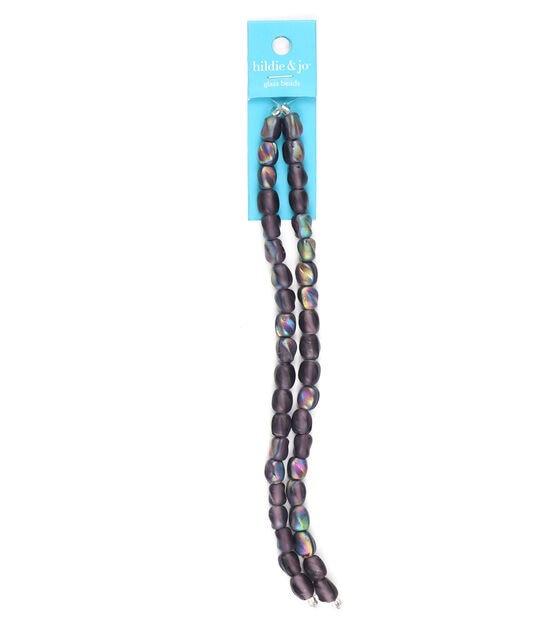 Iridescent Dark Purple Glass Strung Beads by hildie & jo