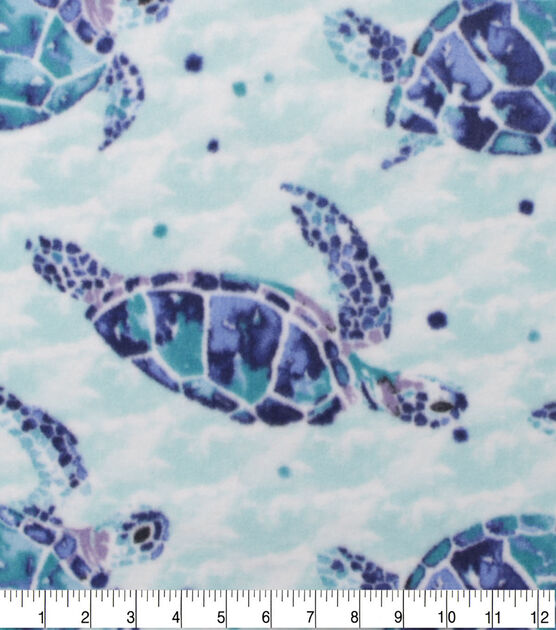 Watercolor Sea Turtles Anti Pill Fleece Fabric