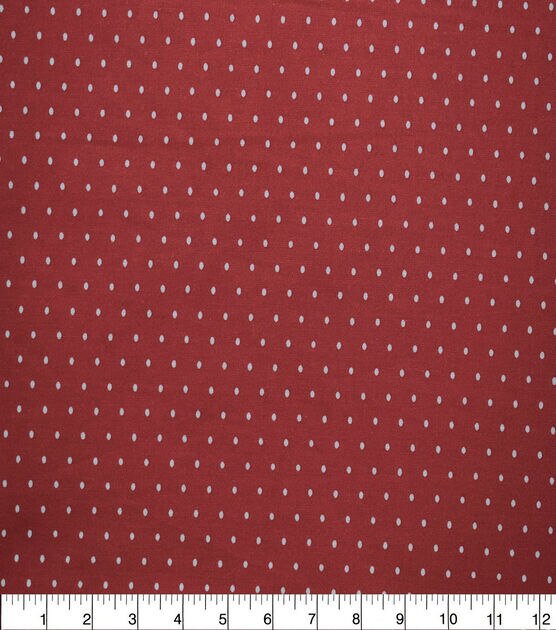 White Pin Dots on Red Quilt Cotton Fabric by Quilter's Showcase