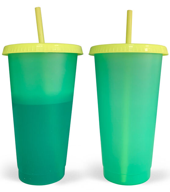 Color Changing 4-Count Lidded Tumbler & Straw Set