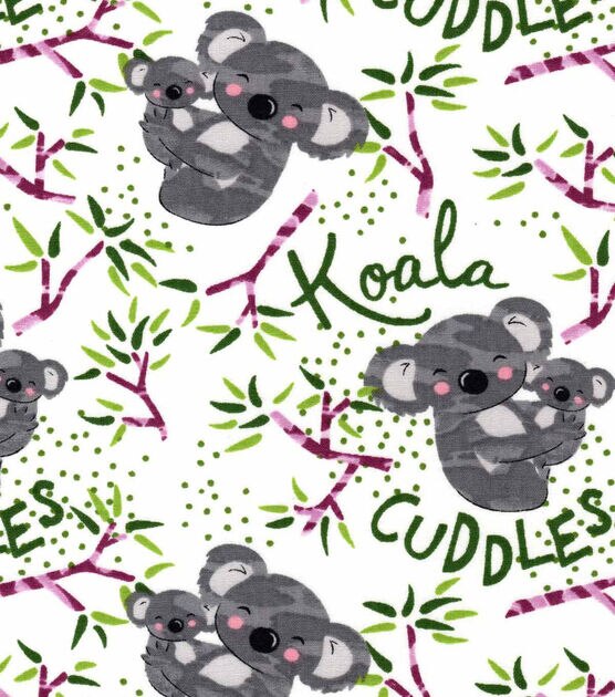 Koala Snuggles Nursery Cotton Fabric