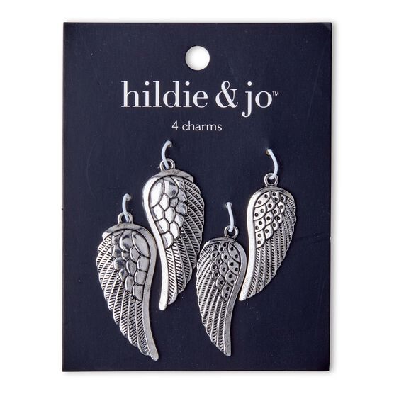 4ct Antique Silver Metal Wing Charms by hildie & jo