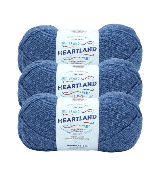 Lion Brand Heartland Yarn 3 Bundle, JOANN in 2023