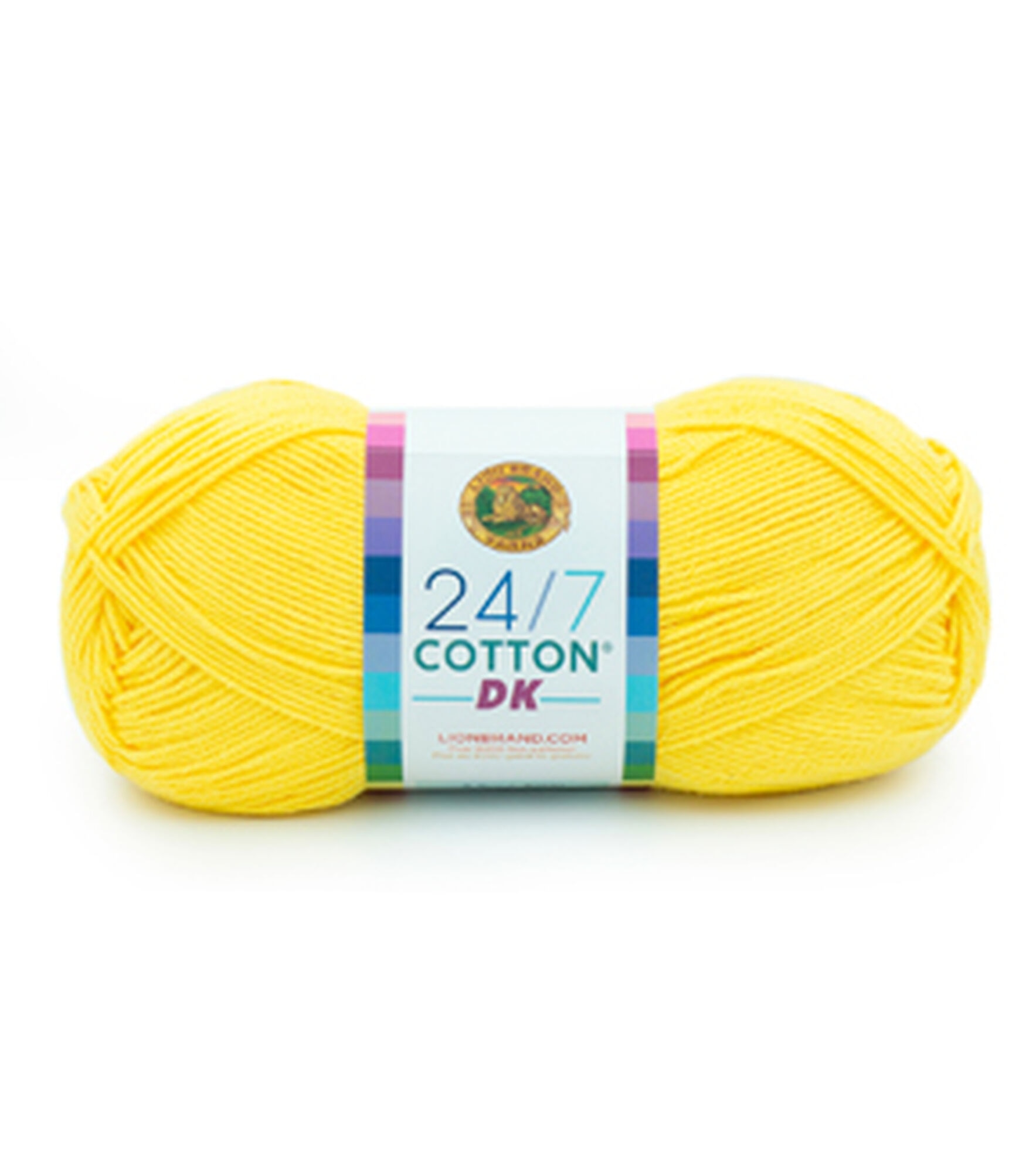 Lion Brand 24/7 DK 273yds Light Weight Cotton Yarn, Lemon Drop, hi-res
