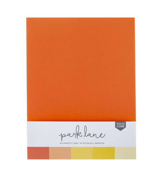 50 Sheet 8.5" x 11" Orange & Yellow Cardstock Paper Pack by Park Lane