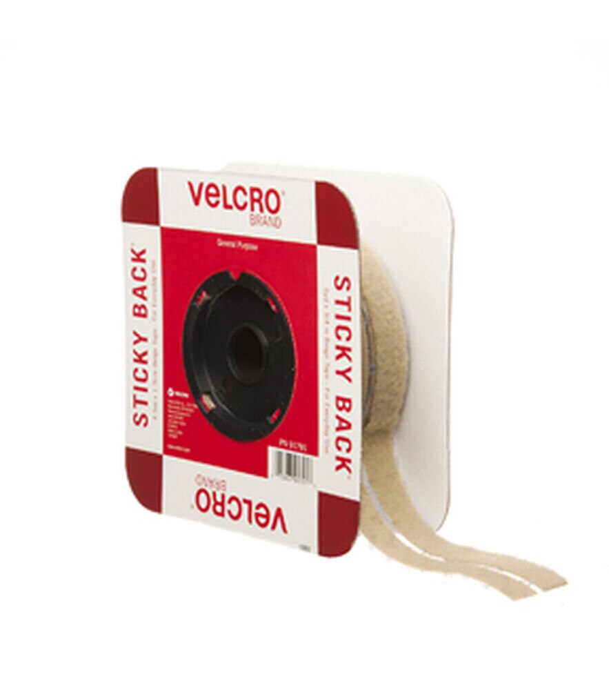 VELCRO Brand Sticky Back Tape, Beige, swatch