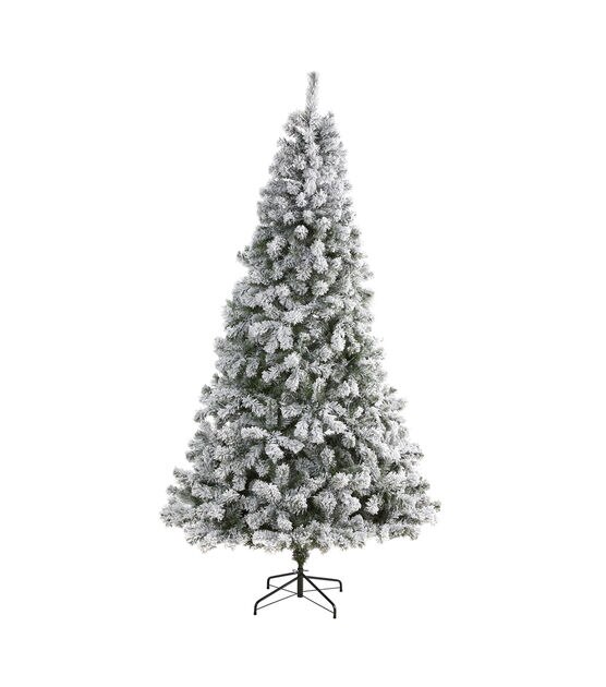 Nearly Natural 8' Unlit Flocked Virginia Fir Artificial Christmas Tree