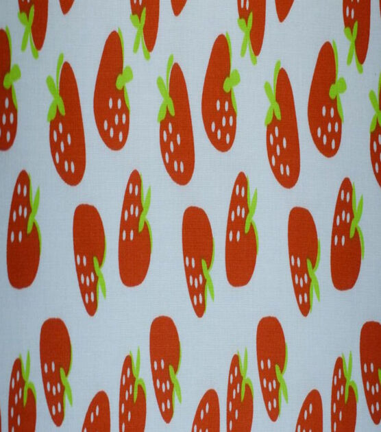 Strawberries on White Quilt Cotton Fabric by Quilter's Showcase, , hi-res, image 2