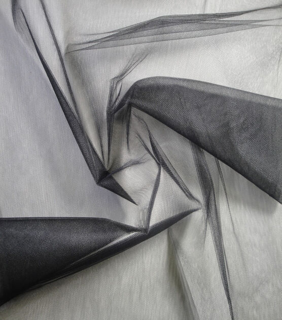 Netting Shiny Tulle Fabric 108'' Black