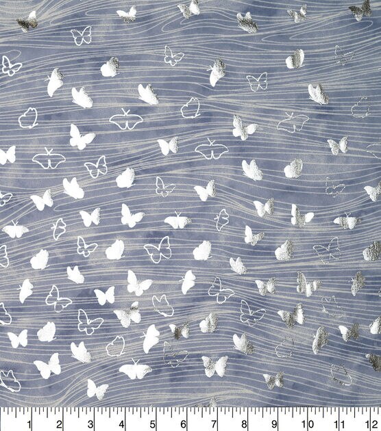 Butterflies on Blue Quilt Foil Cotton Fabric by Keepsake Calico, , hi-res, image 3