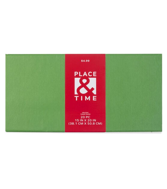 100 Sheets Festive Green Gift Wrap Pom Pom Tissue Paper 15x20