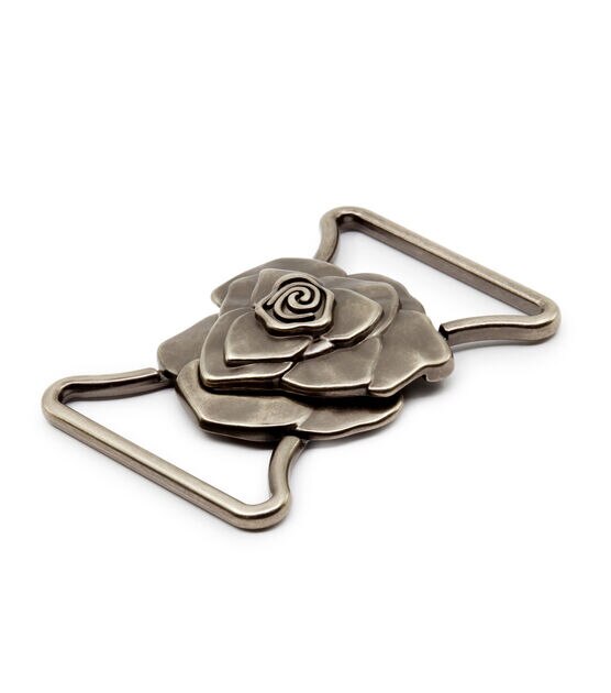 Dritz Rose Fashion Buckle, Antique Silver, , hi-res, image 2