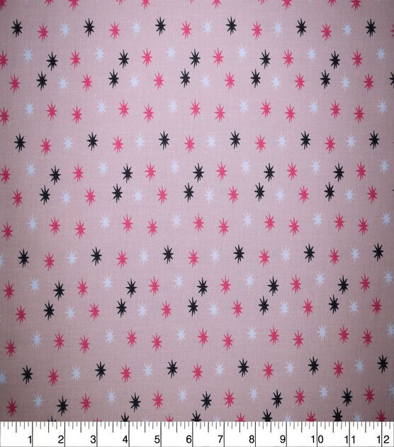 Mini Star Medallions on Pink Quilt Cotton Fabric by Quilter's Showcase