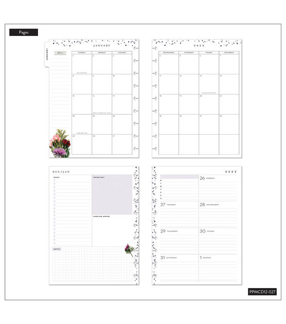Happy Planner 2023 Beautiful Blooms Classic Deluxe 12 Month Planner, , hi-res, image 4