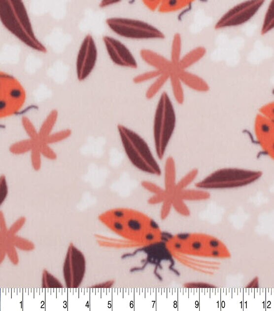 Ladybug Floral Blizzard Fleece Fabric, , hi-res, image 3