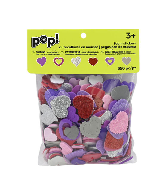POP! Foam Hearts Solid And Glitter