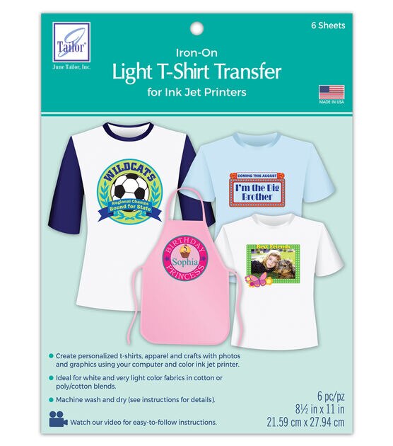 8.5 x 11 Iron-On T-Shirt Transfer Paper For Light Fabrics - Iron-on  Transfer Paper Light - OL362HL