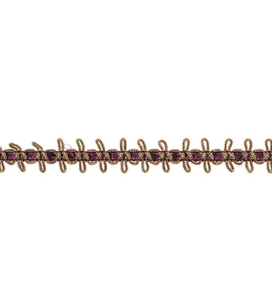 Simplicity Sequin Bow Tie Trim 0.75'' Wine & Gold