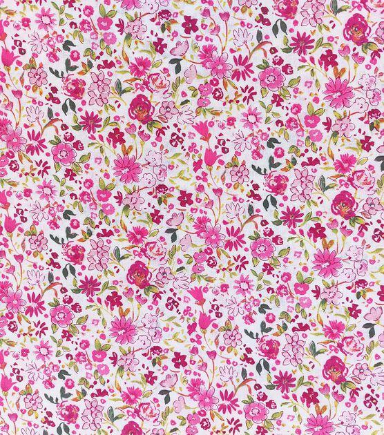 Pink Mini Scattered Floral Quilt Cotton Fabric by Keepsake Calico