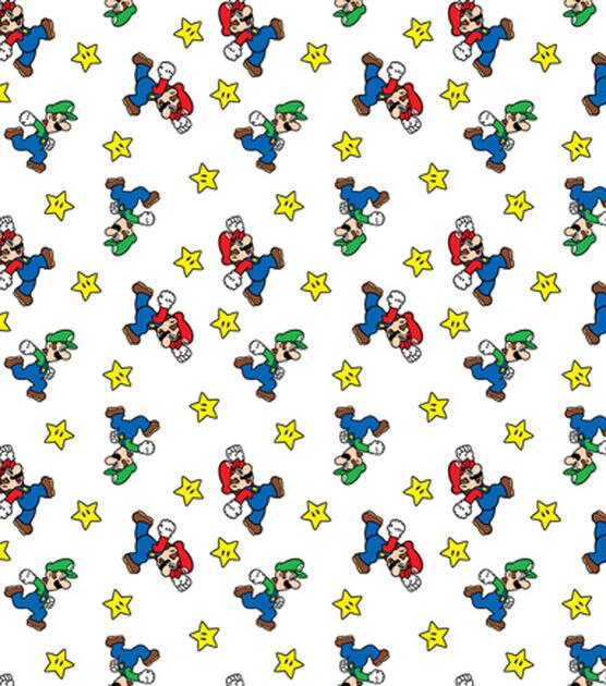 Mario Luigi Star Toss Cotton Fabric, , hi-res, image 2