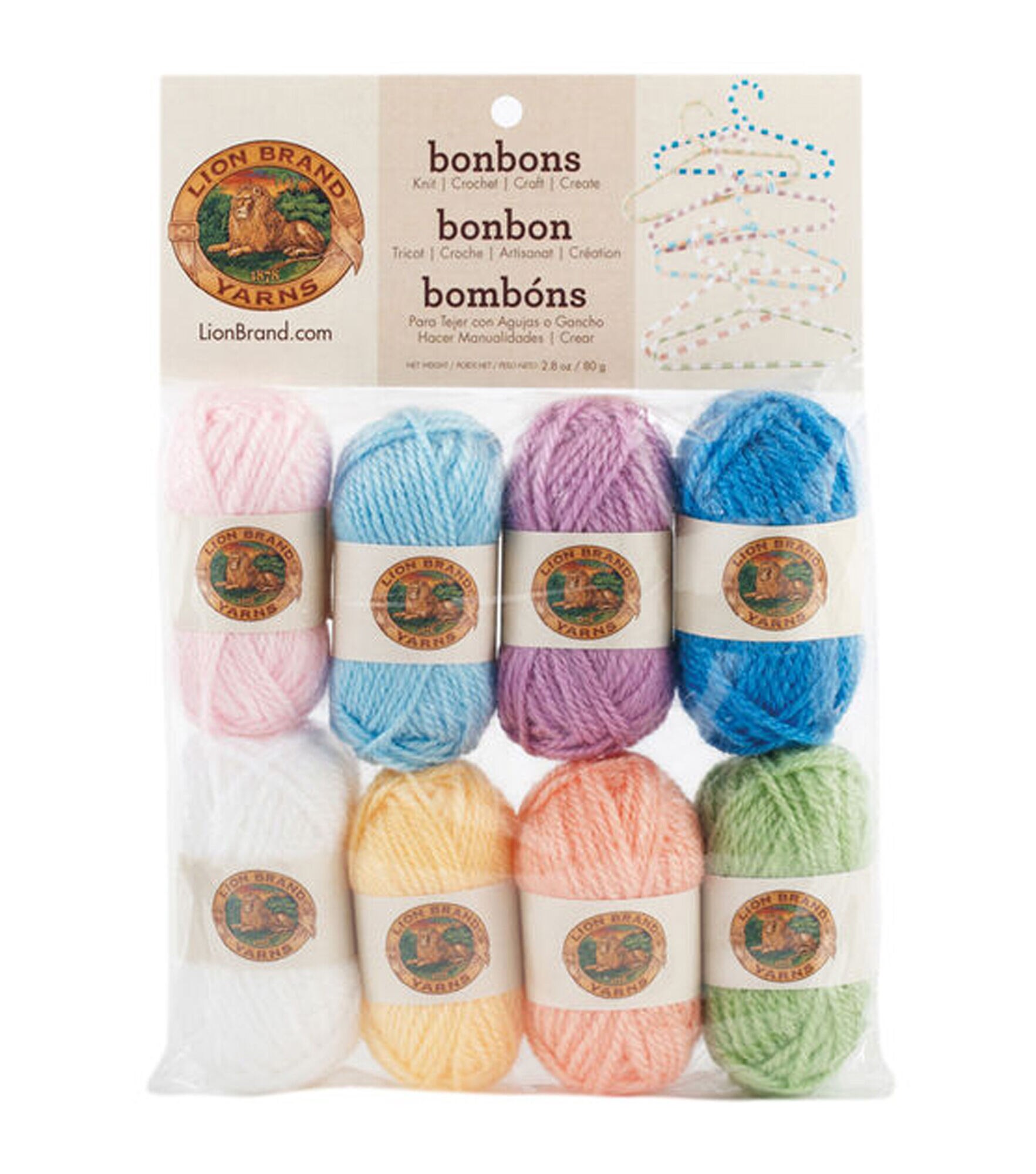 Lion Brand Bonbons 28yds Light Weight Acrylic Yarn, Pastels, hi-res