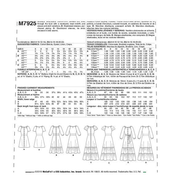 McCall's M7925 Size 6 to 22 Misses Dress Sewing Pattern, , hi-res, image 5