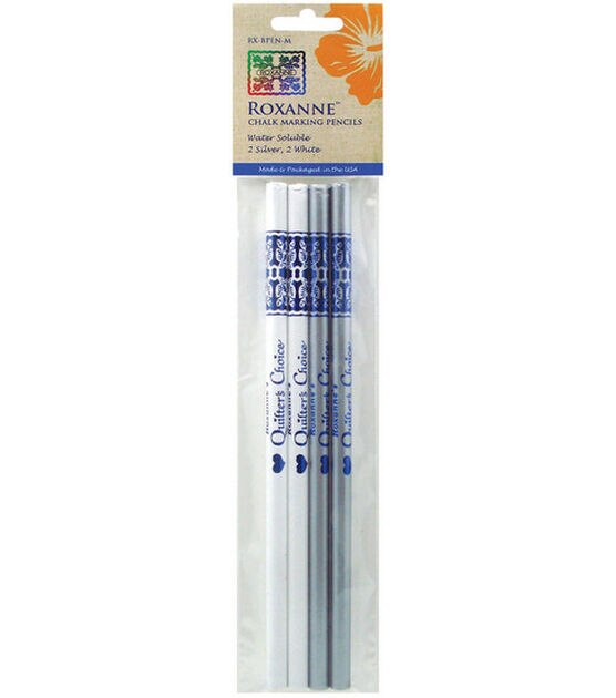 Roxanne Quilter's Choice Marking Pencils 4 Pkg 2ea White & Silver