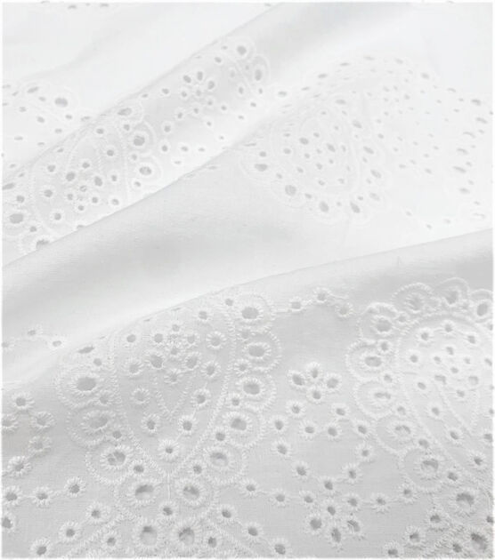 White Loops Cotton Eyelet Fabric