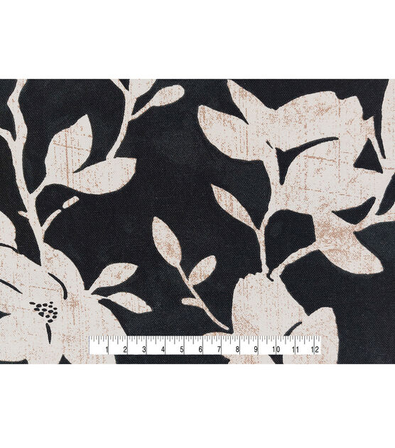 Elegant Posy Black Cotton Canvas Fabric | JOANN
