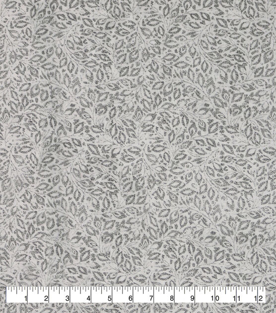 White Gray Vine 108" Wide Flannel Fabric