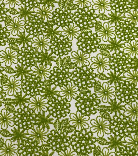 Green Modern Floral Quilt Cotton Fabric by Keepsake Calico