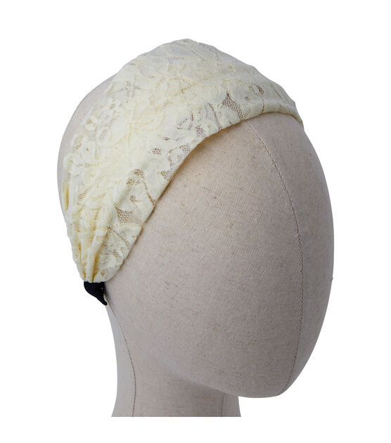 Ivory Wide Lace Headband by hildie & jo, , hi-res, image 4
