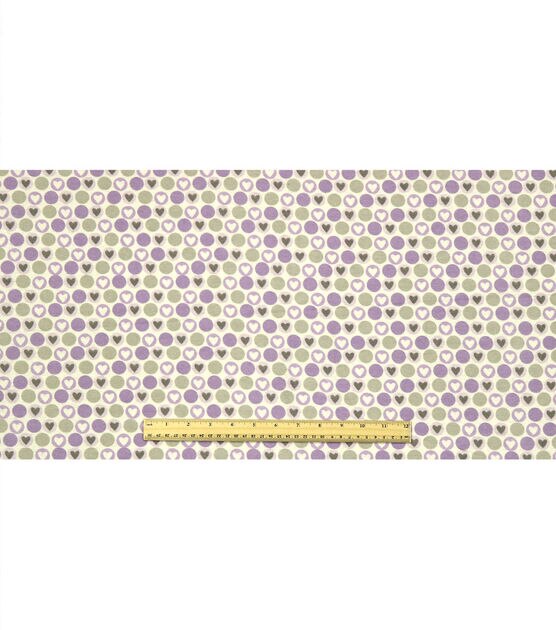 Hearts & Dots on Purple Super Snuggle Flannel Fabric, , hi-res, image 4