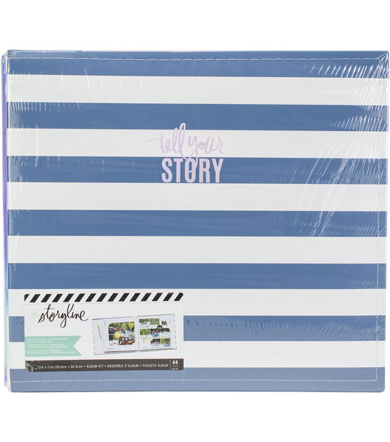 Heidi Swapp Storyline2 Post Bound Album Kit Blue Stripes, , hi-res, image 2