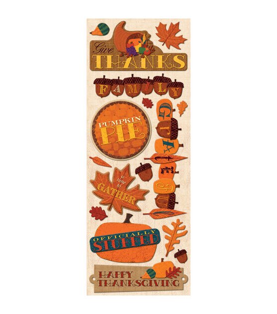 K&Company Thanksgiving Chipboard Stickers