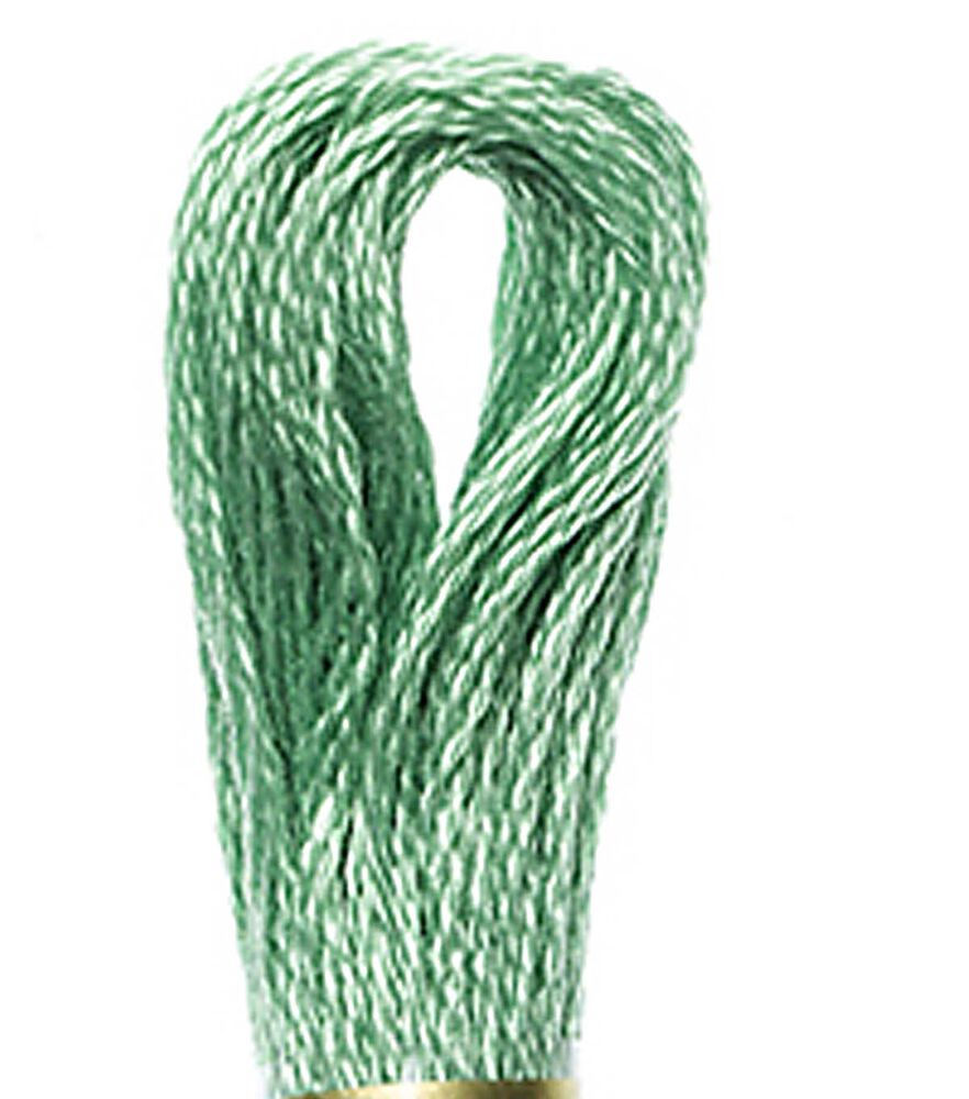 DMC 8.7yd Greens & Grays 6 Strand Cotton Embroidery Floss, 913 Medium Nile Green, swatch, image 43