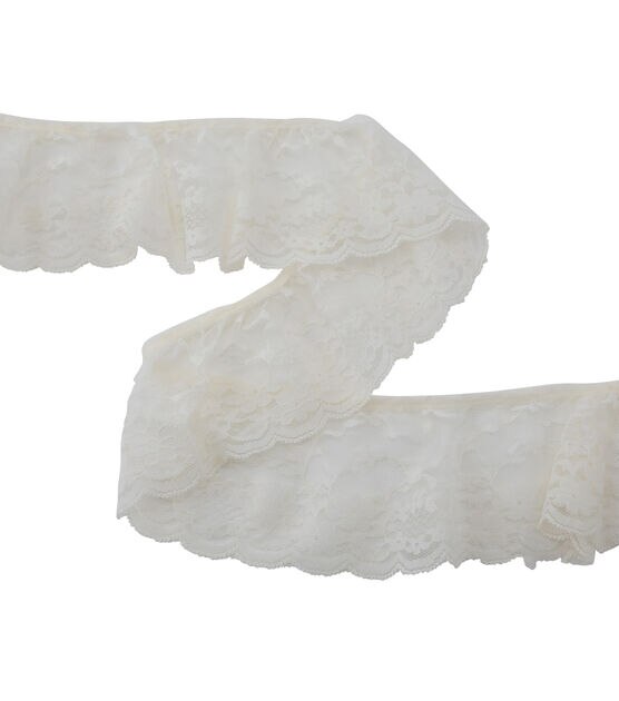 Yaya Han Sew On Lace Ruffle Champagne Trim, , hi-res, image 3