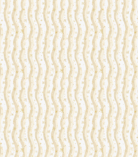 Springs Creative Beige Wavy Stripes Christmas Cotton Fabric, , hi-res, image 2