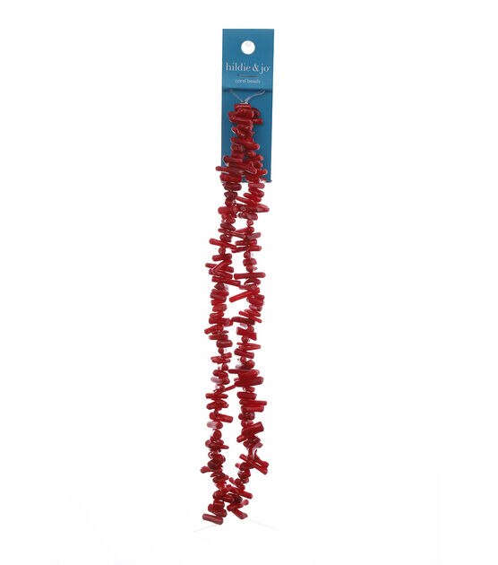 16" Coral Dyed Bamboo Bead Strands 2pk by hildie & jo