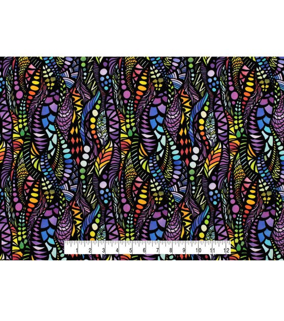 Bright Zentangle Quilt Cotton Fabric by Keepsake Calico, , hi-res, image 4