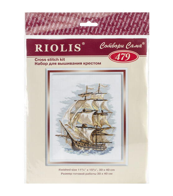 RIOLIS 12" x 16" Ship Counted Cross Stitch Kit