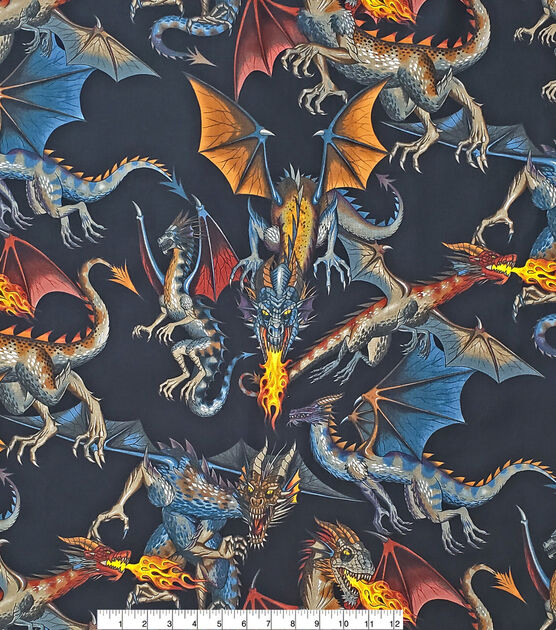 Alexander Henry Novelty Cotton Fabric Tales Of The Dragon, , hi-res, image 2
