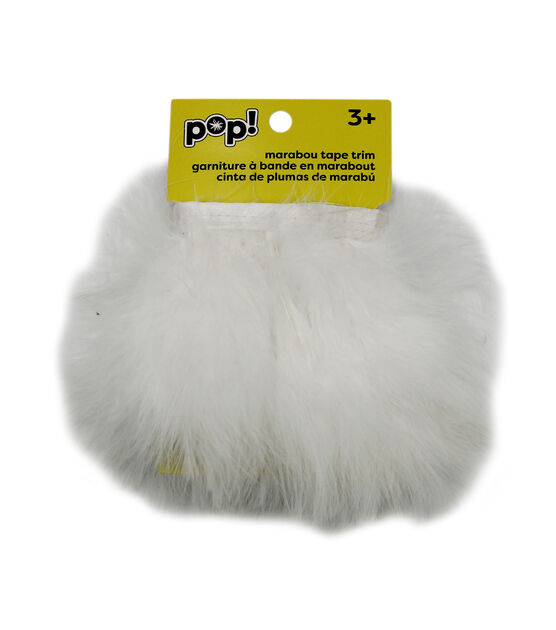 3' White Marabou Fur Tape Trim by POP!