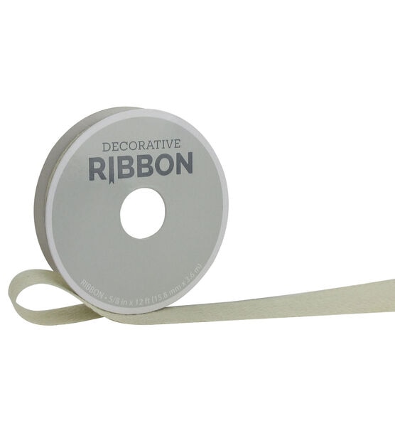 Decorative Ribbon 5/8" Burlap Ribbon Ivory