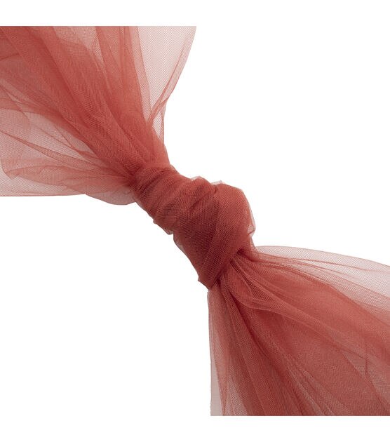 Red Ochre Matte Tulle Fabric, , hi-res, image 3