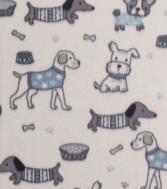 Cute Dog Sketch Blizzard Fleece Fabric