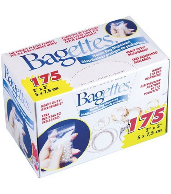 Cousin Bagettes Heavy Duty Reclosable Bags 175 Pkg Clear 2"X3"