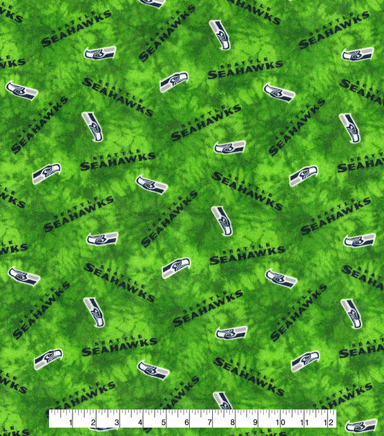 Fabric Traditions Seattle Seahawks Flannel Fabric 42" Tie Dye