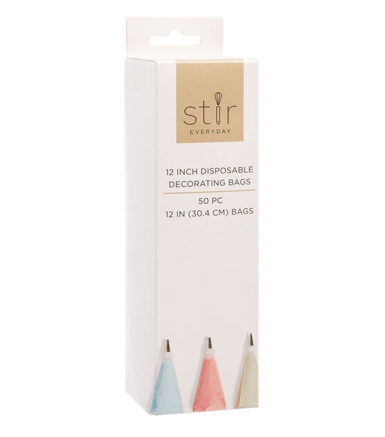 12" Clear Disposable Decorating Bags 50ct by STIR