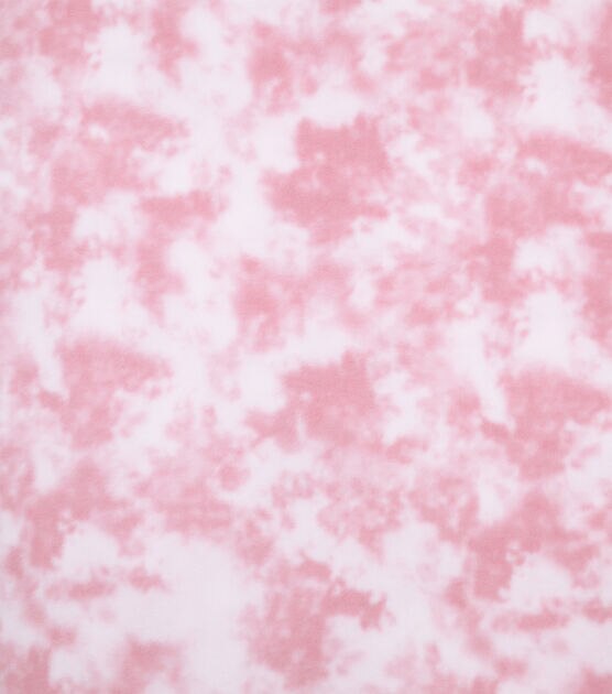 Light Pink & White Tie Dye Anti Pill Fleece Fabric